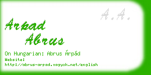 arpad abrus business card
